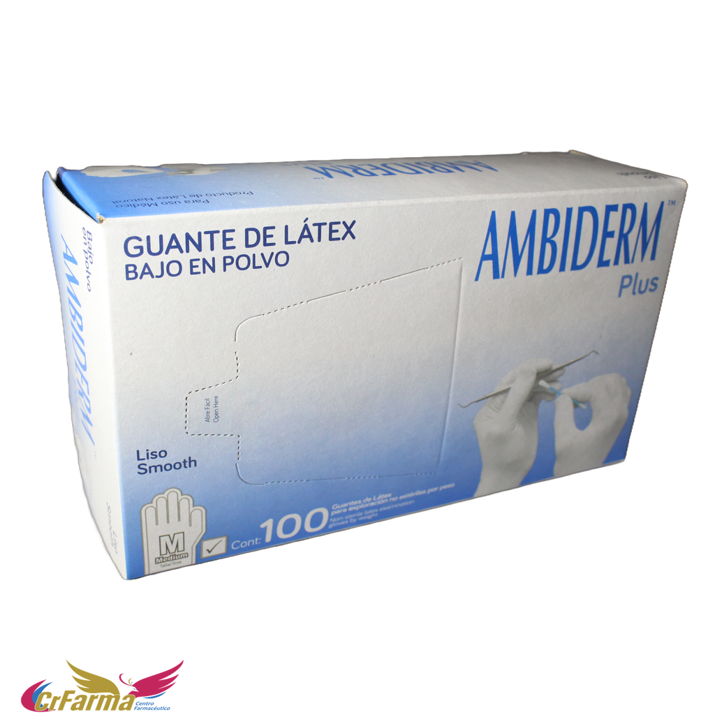 GUANTE NO ESTÉRIL MEDIANO PLUS C/100*