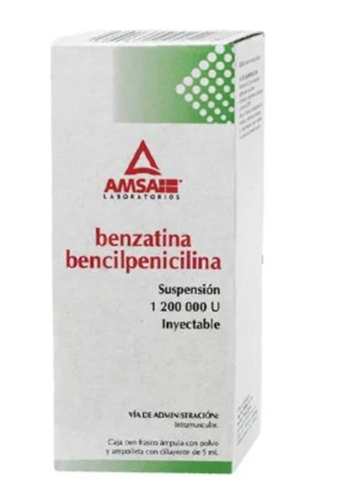 BENCILPENICILINA BENZATINA SOL. INY. SIM C/1  AMP. 1´200,000 U/5 ML.