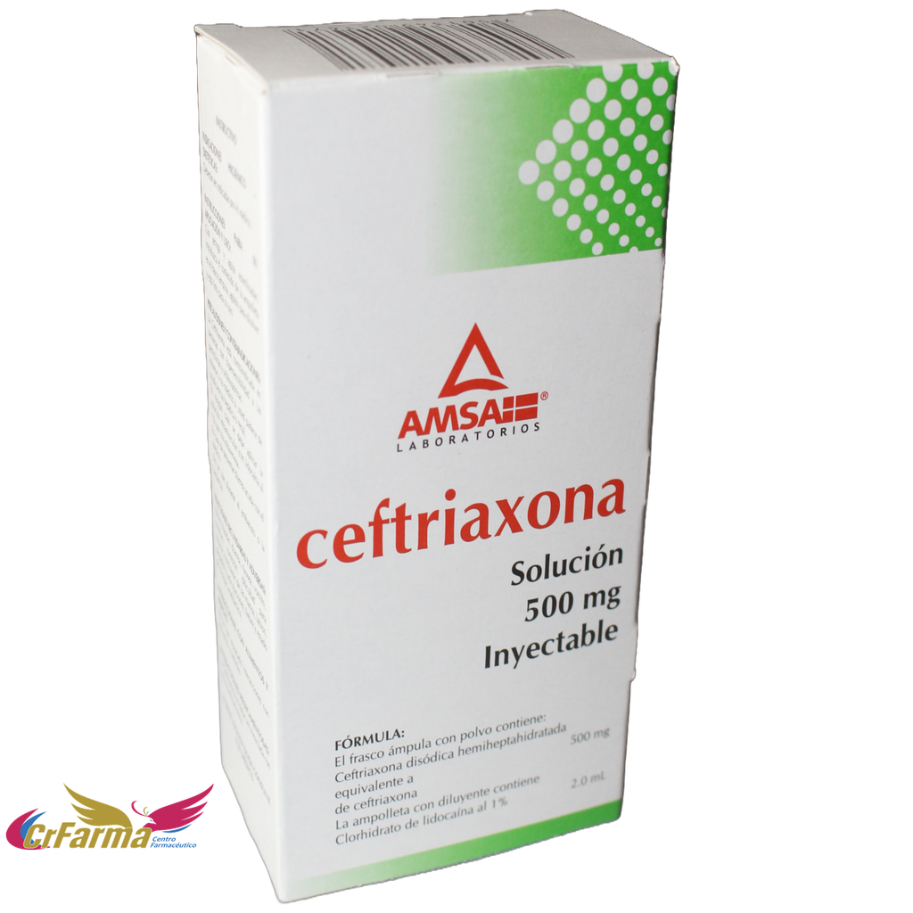 CEFTRIAXONA 500 MG IM SOL INY C/1 AMPOLLETA