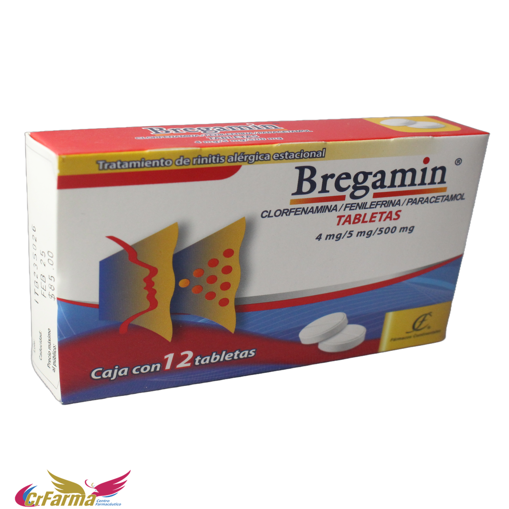 BREGAMIN 4/5/500 MG C/12 TABLETAS