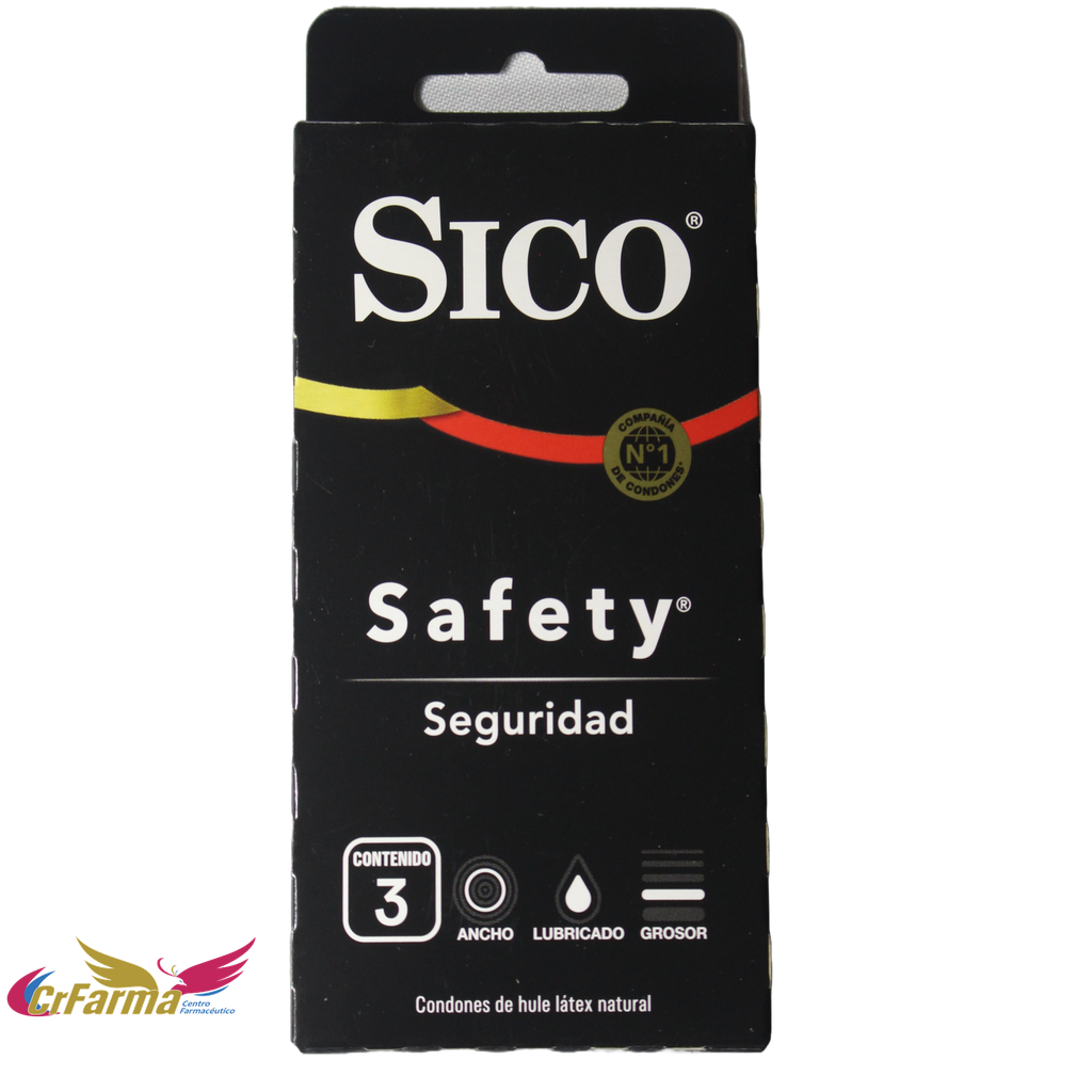 SICO SAFETY NEGRO C/3* PRESERVATIVO