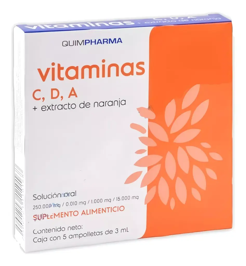 VITAMINAS C,D,A CAJA C/5 AMPOLLETAS*