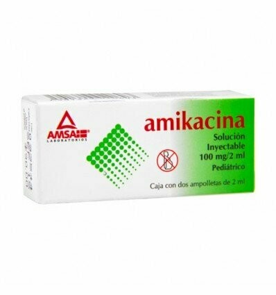 AMIKACINA SOL INY 100 MG/2ML C/2 ÁMPOLLETAS(AMSA)