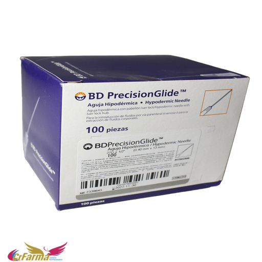 AGUJA HIPODERMICA 27X13 C/100 PZ (GRIS)*