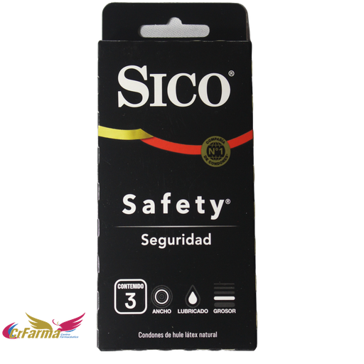 SICO SAFETY NEGRO C/3* PRESERVATIVO