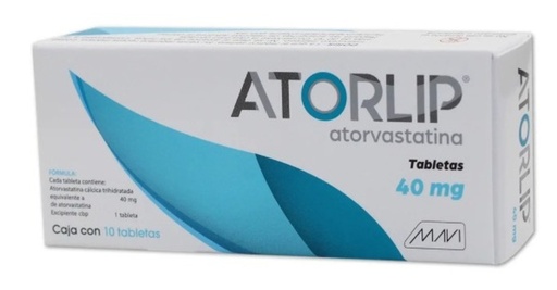 ATORLIP 40 MG C/10 TABLETAS