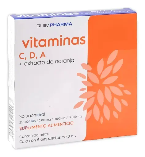 VITAMINAS C,D,A CAJA C/5 AMPOLLETAS*
