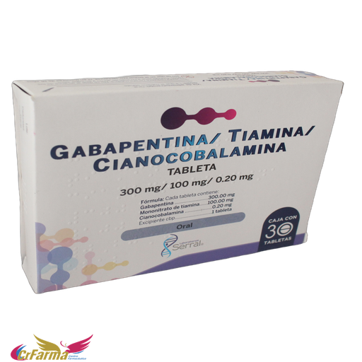 GABAPENTINA/TIAMINA/CIANOCOBALAMINA C/30 TABLETAS