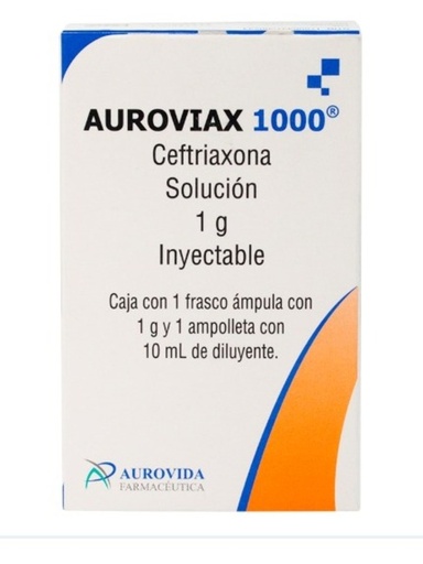 AUROVIAX I.V. SOL INY 1G C/1 CEFTRIAXONA